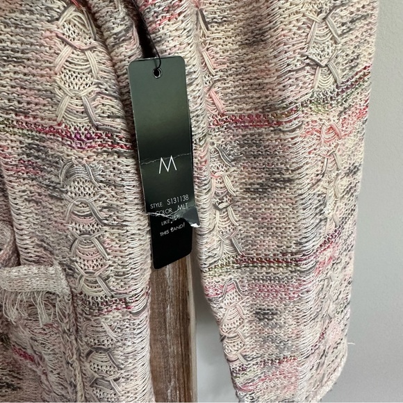 Nic + Zoe Pastel Multicolor Cardigan Sweater Linen Blend Fringe Hem NWT … - Picture 8 of 12